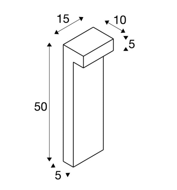 7W(490/530Lm)  L-LINE OUT 50 FL POLE uz virsmas montējams LED gaismeklis, antracīta, IP65, IK02,  balta gaisma 3000K / 4000K