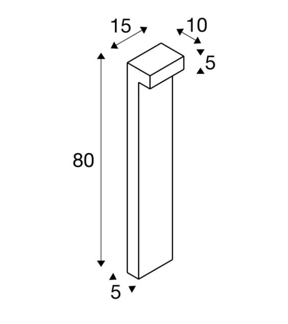 7W(490/530Lm)  L-LINE OUT 80 FL POLE uz virsmas montējams LED gaismeklis, antracīta, IP65, IK02,  balta gaisma 3000K / 4000K