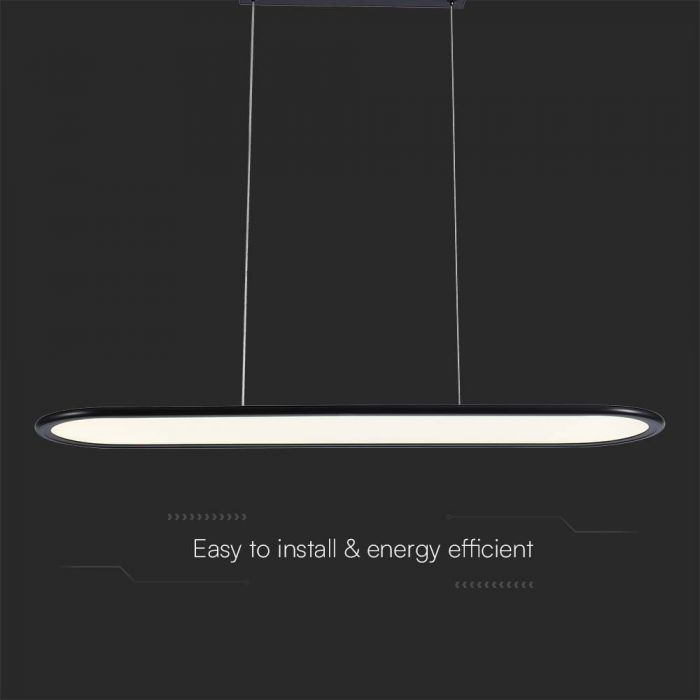 24W(3000Lm) LED disainvalgusti, V-TAC, IP20, must, soe valge valgus 3000K