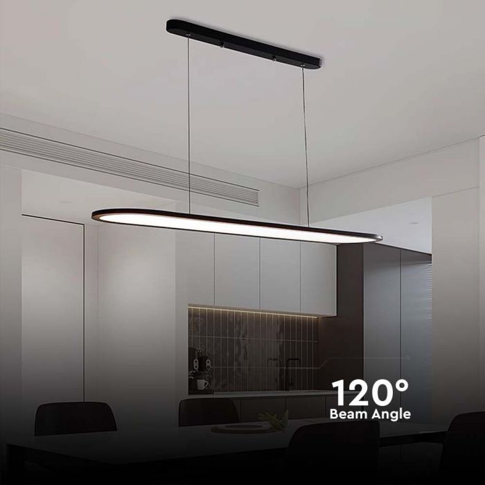 24W(3000Lm) LED design lamp, V-TAC, IP20, black, warm white light 3000K