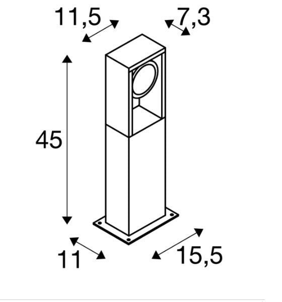 15W(1100/1200Lm) ESKINA FRAME 45 FL uz virsmas montējams LED gaismeklis,  antracīts,  IP65, IK06, neitrāli balta gaisma 4000K