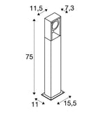 15W(1100/1200Lm) ESKINA FRAME 75 FL uz virsmas montējams LED gaismeklis,  antracīts,  IP65, IK06, neitrāli balta gaisma 4000K