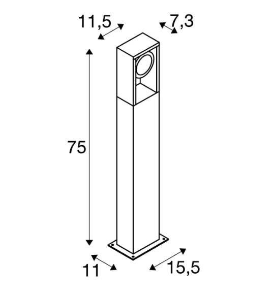 15W(1100/1200Lm) ESKINA FRAME 75 FL uz virsmas montējams LED gaismeklis,  antracīts,  IP65, IK06, neitrāli balta gaisma 4000K