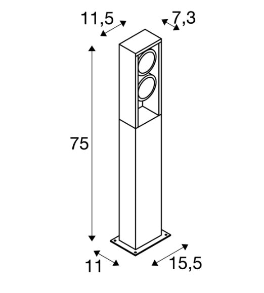 27W(1100/1200Lm) ESKINA FRAME 75 FLL uz virsmas montējams LED gaismeklis,  antracīts,  IP65, IK06, neitrāli balta gaisma 4000K