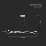 9W(1000Lm) LED designarmatur, V-TAC, IP20, vit, varmvitt ljus 3000K