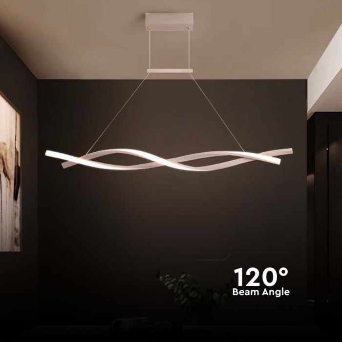 9W(1000Lm) LED designarmatur, V-TAC, IP20, vit, varmvitt ljus 3000K
