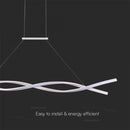 9W(1000Lm) LED-designarmatur, V-TAC, IP20, svart, varmvitt ljus 3000K