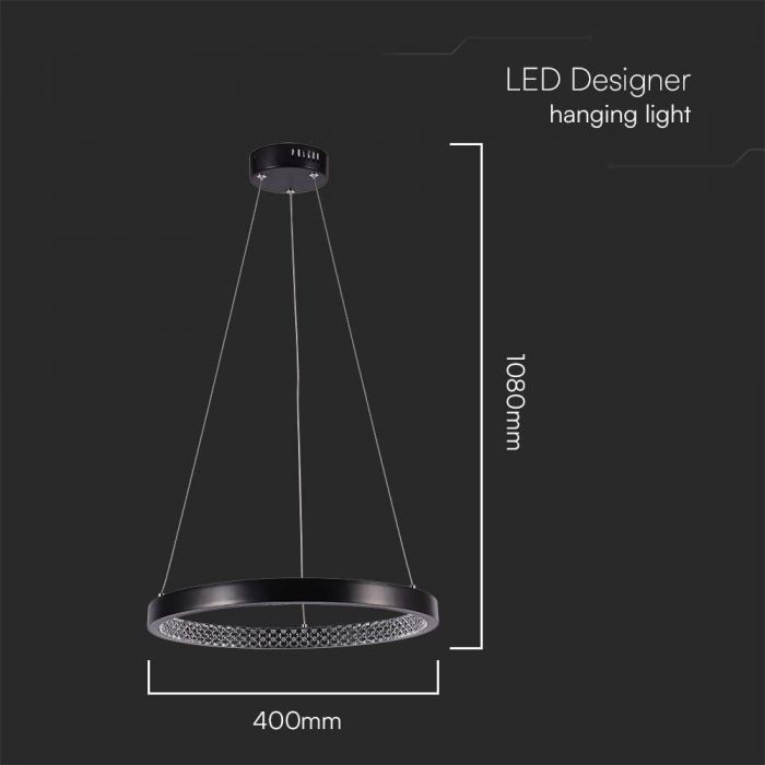 19W(2160Lm) LED design lamp, V-TAC, IP20, warm white light 3000K