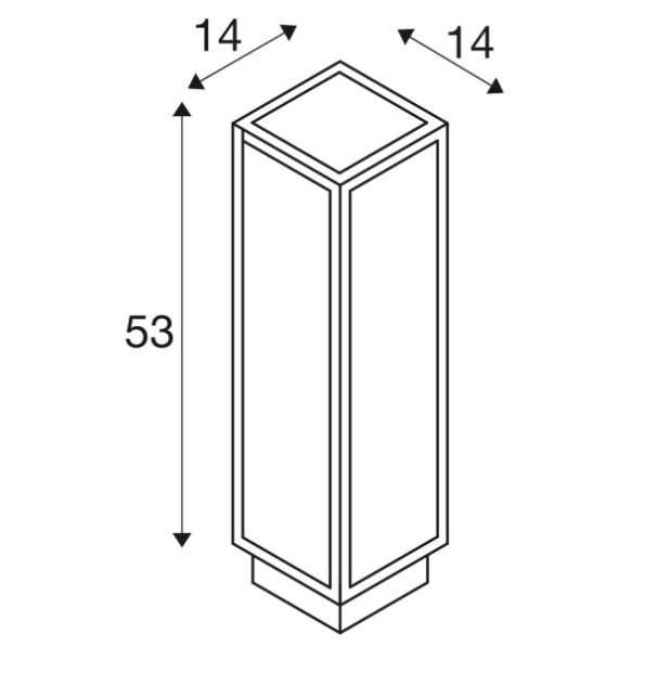 Накладной светодиодный светильник 7W(340Lm) QUADRULO, антрацит, IP55, теплый белый свет 3000K