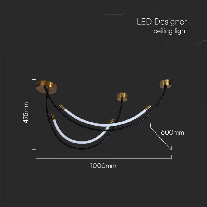 20W(2500Lm) LED-designarmatur, V-TAC, IP20, neutralvit 4000K