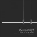 19W(2160Lm) LED disainvalgusti, V-TAC, IP20, must, soe valge valgus 3000K