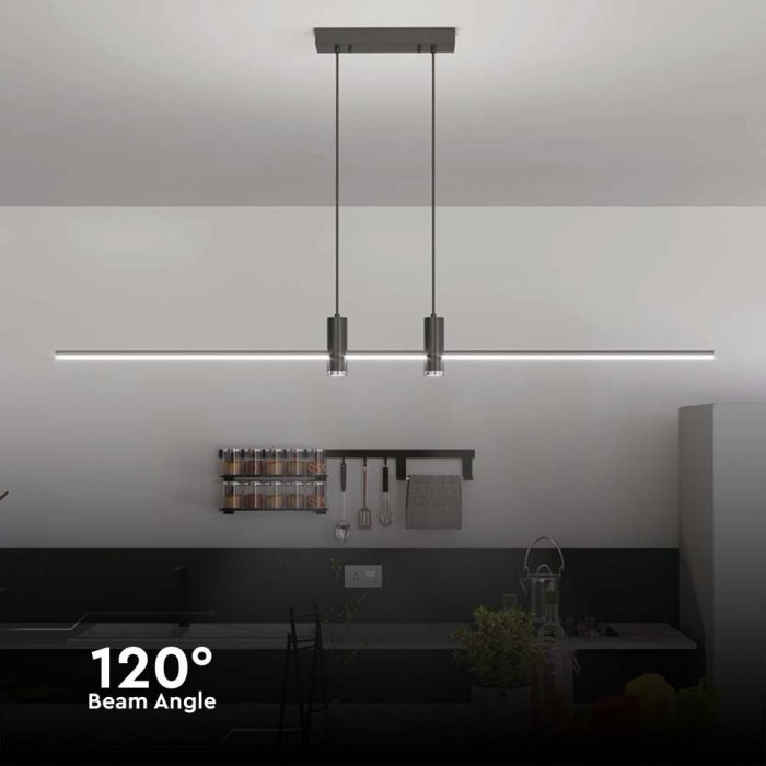 19W(2160Lm) LED disainvalgusti, V-TAC, IP20, must, soe valge valgus 3000K
