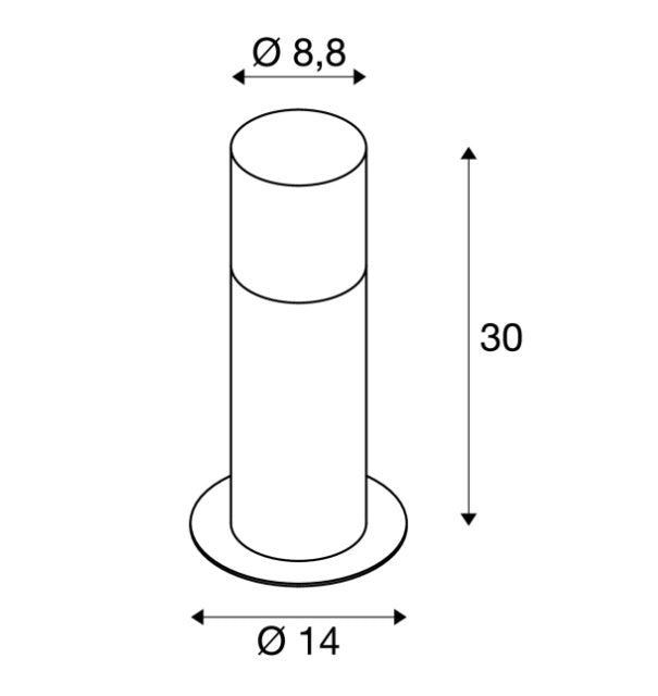 GRAFIT 30 Outdoor floor lamp, TC-DSE, IP44, matt anthracite, energy-saving bulb, dimensions (L/W/D): 8.8/30 cm, maximum wattage: 11 W
