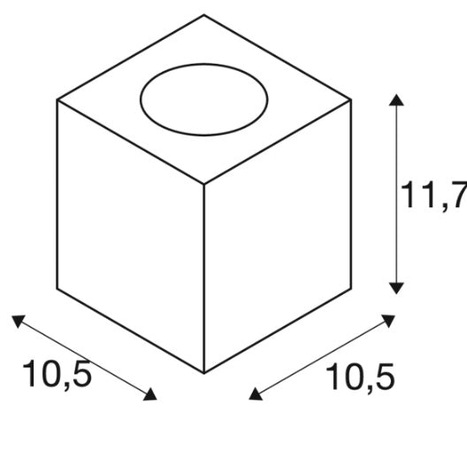 MAX10W GU10 CONCRETO FL Surface mounted LED luminaire, concrete, IP65, IK05