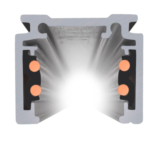 48V 1m DALI surface-mount rail black