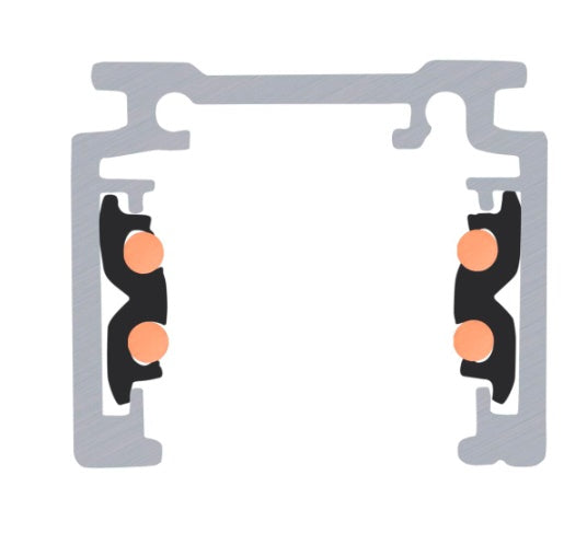 48V 1m DALI surface-mount rail black