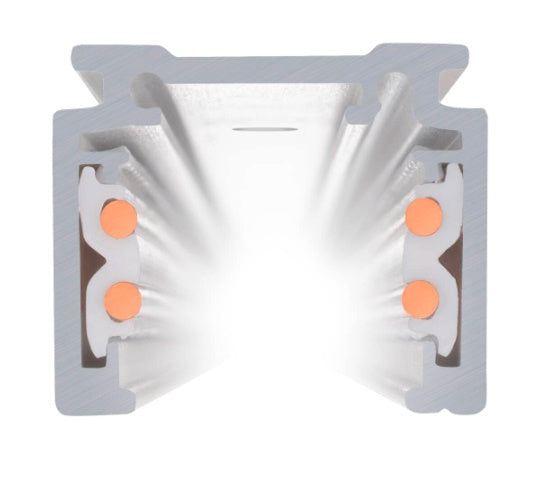 48V DALI 2 m uz virsmas montējama sliede melna