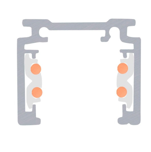 48V DALI 2 m uz virsmas montējama sliede melna