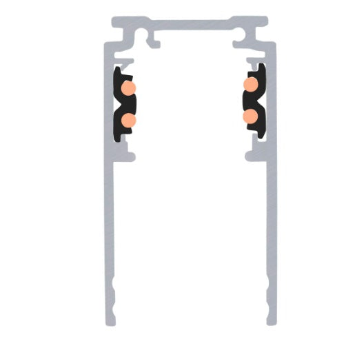 48V DALI 1 m iebūvējama montāžas sliede melna