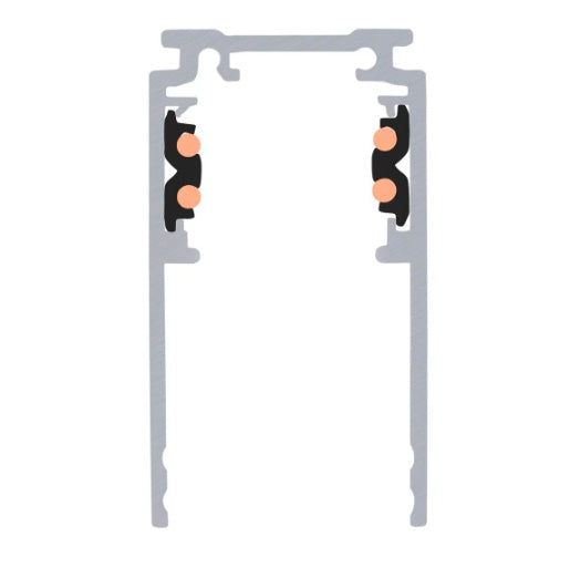 2 m Dziļās Montāžas Sliede – 48V TRACK Sistēmai melna