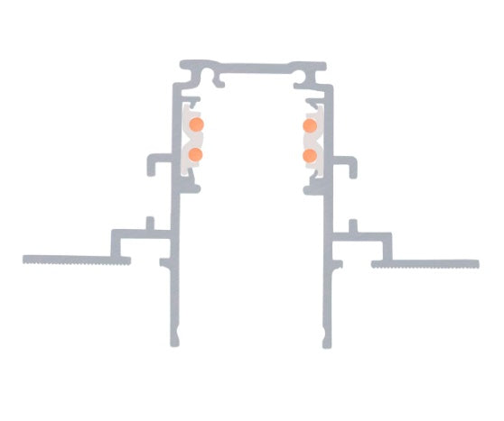 48V DALI 2 m iebūvējama montāžas sliede balta