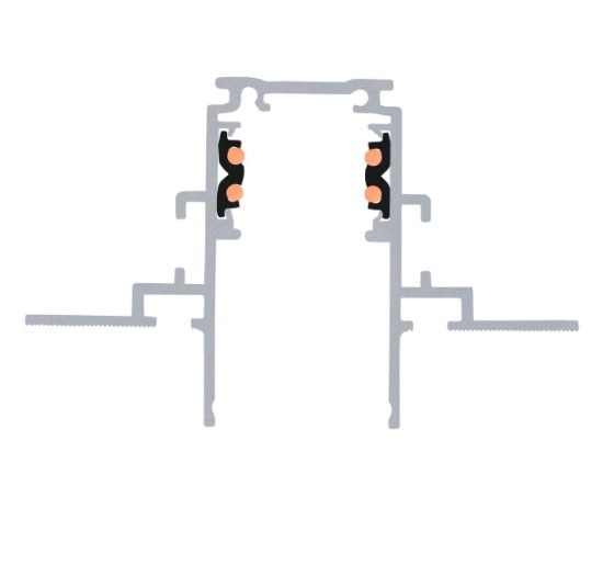 48V DALI 3 m iebūvējama montāžas sliede melna