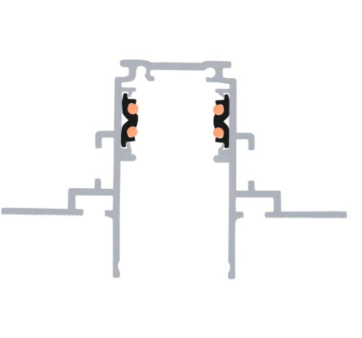 48V DALI 4 m iebūvējama montāžas sliede, melna