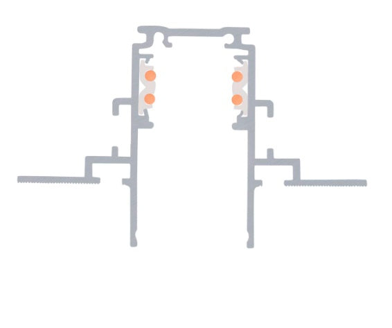 48V DALI 4 m iebūvējama montāžas sliede, balta