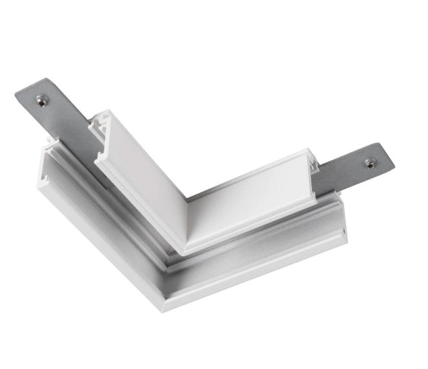 L veida savienotājs mehānisks 48V TRACK Sistēmai balts