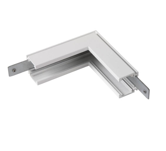 Mehāniskais L-veida Savienotājs – 48V TRACK Sistēmai balta