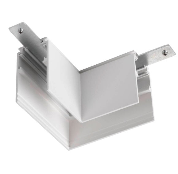 Mehāniskais L-veida Savienotājs – 48V TRACK Sistēmai balts