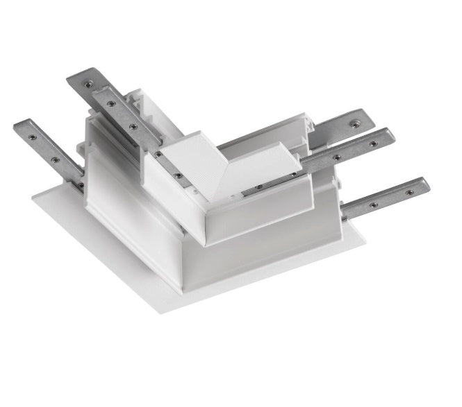 48V L-type mechanical connector for LED track luminaires white