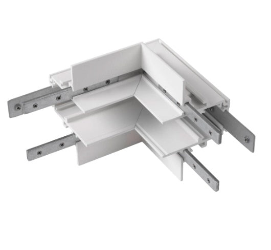 L veida savienotājs mehānisks 48V TRACK Sistēmai balta