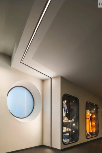 7.3W(570Lm) 48V DALI 2 IN-LINE 44 LED lineārs sliežu gaismeklis, IP20, IK02, melns,dimmējams, silti balta gaisma 3000K