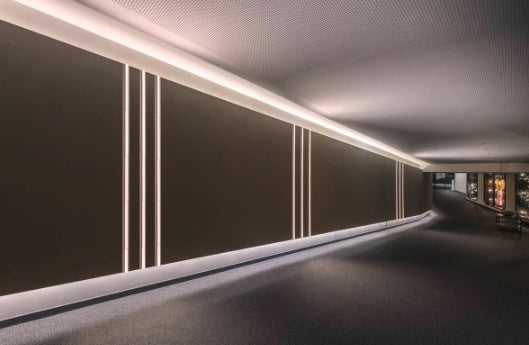 7.3W(570Lm) 48V DALI 2 IN-LINE 44 LED lineārs sliežu gaismeklis, IP20, IK02, melns,dimmējams, silti balta gaisma 3000K