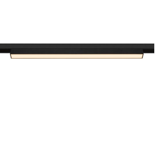 14W(1180Lm) 48V DALI 2 IN-LINE 44 LED lineārs sliežu gaismeklis, IP20, IK02, melns,dimmējams, silti balta gaisma 3000K