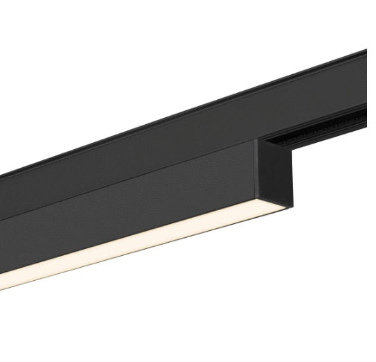 14W(1450Lm) 48V IN-LINE 44 LED lineārais sliežu gaismeklis, IP20, IK02, matēts melns, neitrāli balta gaisma 4000K