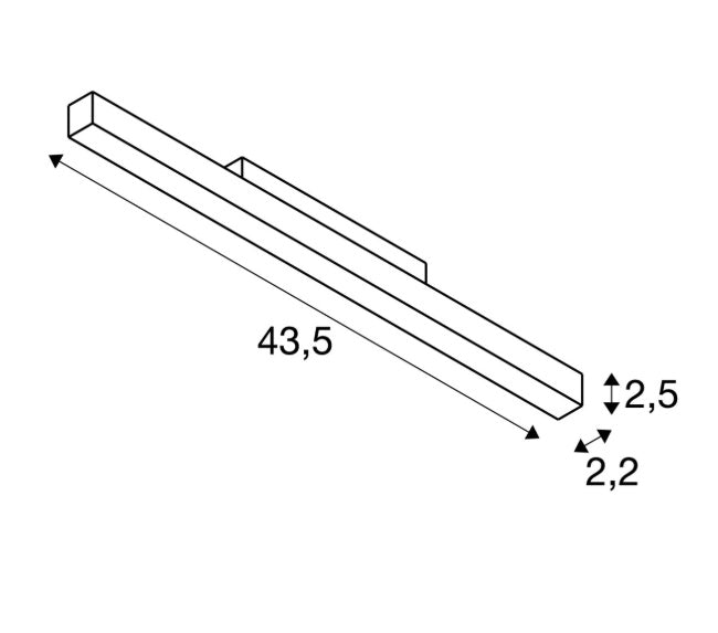 14W(1450Lm) 48V IN-LINE 44 LED linear track luminaire, IP20, IK02, matt black, neutral white 4000K
