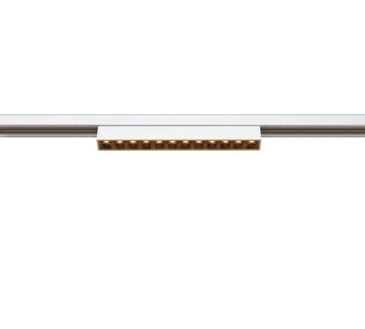 7.3W(580Lm) 48V DALI IN-LINE 22 LED lineārs sliežu gaismeklis, IP20, IK02, balts, dimmējams, silti balta gaisma 2700K