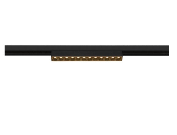 7.3W(610Lm) 48V DALI IN-LINE 22 LED lineārs sliežu gaismeklis, IP20, IK02, melns, dimmējams, silti balta gaisma 3000K