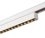 7.3W(610Lm) 48V DALI IN-LINE 22 LED lineārs sliežu gaismeklis, IP20, IK02, balts, dimmējams, silti balta gaisma 3000K