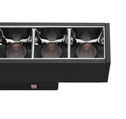 7.3W(650Lm) 47V DAL IN-LINE 22 LED lineārais sliežu gaismeklis, IP20, IK02, dimmējams, melns, neitrāli balta gaisma 4000K