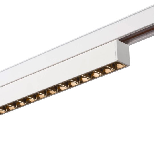 14W(1180Lm) 48V DALI 2 IN-LINE 44 LED linear track luminaire, IP20, IK02, white, dimmable, warm white light 2700K