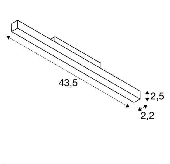 14W(1230Lm) 48V DALI 2 IN-LINE 44 LED линейный трековый светильник, IP20, IK02, черный, диммируемый, теплый белый свет 3000K