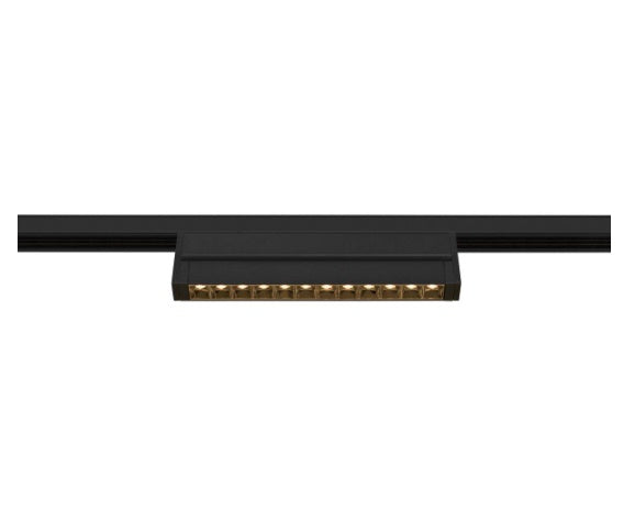 7.3W(580Lm) 48V DALI 2 IN-LINE 46 LED lineārs sliežu gaismeklis, IP20, IK02, matēts melns,dimmējams, silti balta gaisma 2700K