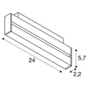 7.3W(610Lm) 48V DALI 2 IN-LINE 46 LED lineaarne valgusti, IP20, IK02, matt must, dimmerdatav, soe valge valgus 3000K