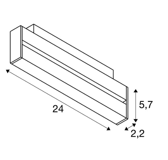 7.3W(610Lm) 48V DALI 2 IN-LINE 46 LED lineaarne valgusti, IP20, IK02, matt valge, dimmerdatav, soe valge valgus 3000K