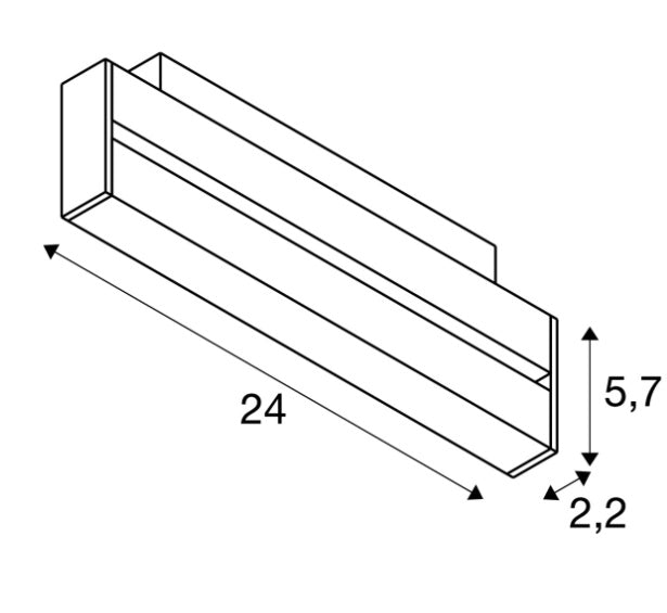 7.3W(650Lm) 48V IN-LINE 24 LED lineārais gaismeklis, IP20, IK02, balts, neitrāli balta gaisma 400K