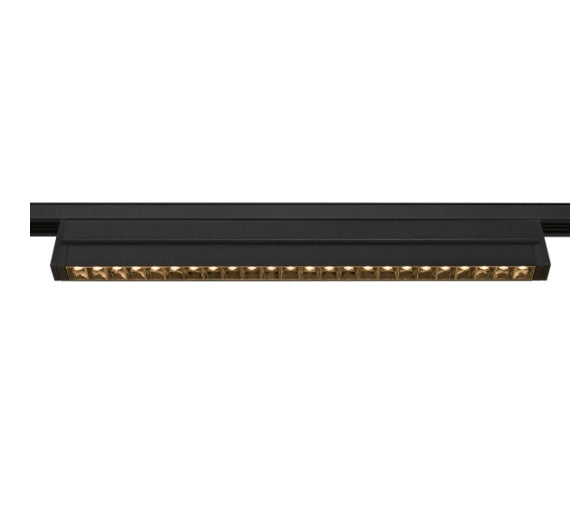 14W(1180Lm) 48V DALI 2 IN-LINE 46 LED lineārs sliežu gaismeklis, IP20, IK02, matēts melns,dimmējams, silti balta gaisma 2700K