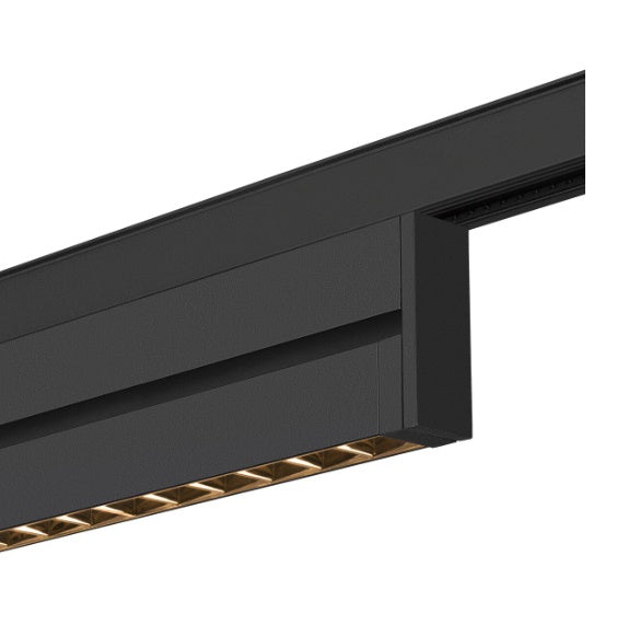 14W(1180Lm) 48V DALI 2 IN-LINE 46 LED lineārs sliežu gaismeklis, IP20, IK02, matēts melns,dimmējams, silti balta gaisma 2700K